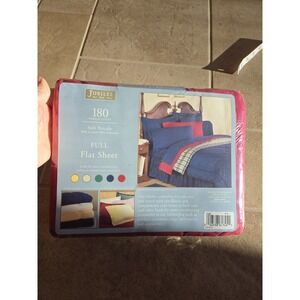 Vintage Percale Bed Sheet Flat Garnet Red Full Size Bed NIP NOS In Pkg